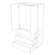 Wardrobe double door with 3 drawers